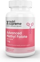 Nutri Supreme Advanced Methyl Folate, Zeer Absorbabel Actieve Folate, 1 Mg, Gemakkelijk One per dag Vegetarische Capsules, 90 Tellen