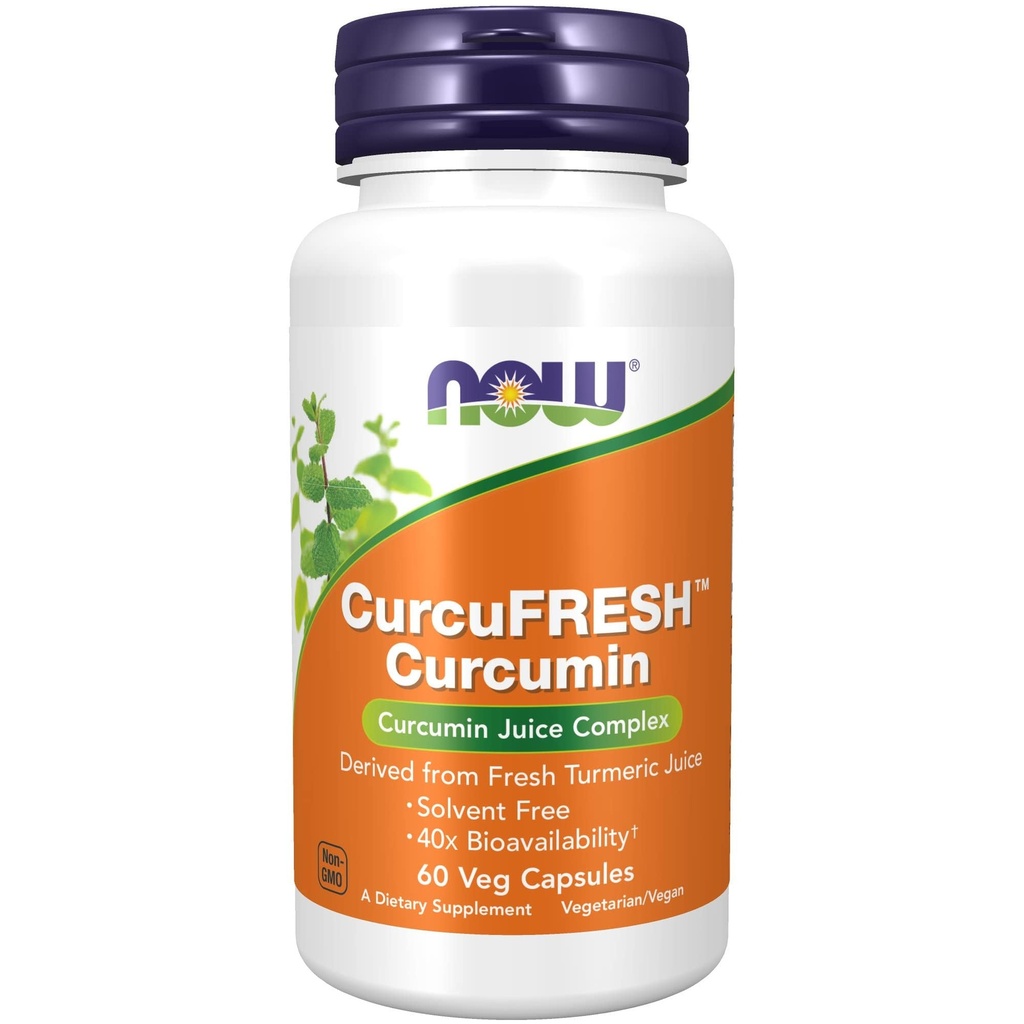 NU Foods Supplementen, CurcuFRESHTM Curcumin, Afgeleid van vers kurkuma sap, Curcumin Juice Complex, 60 Veg Capsules
