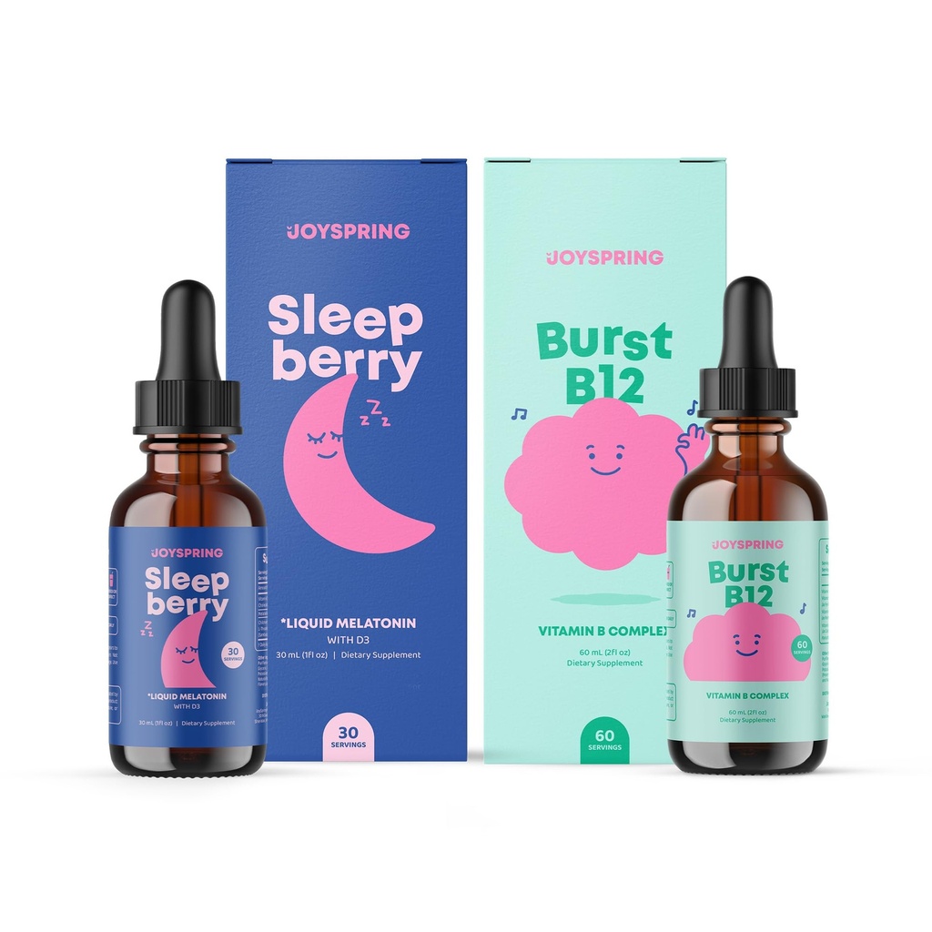 JoySpring Bundle - SleepBerry en vitamine B Complex vloeibaar voor kinderen