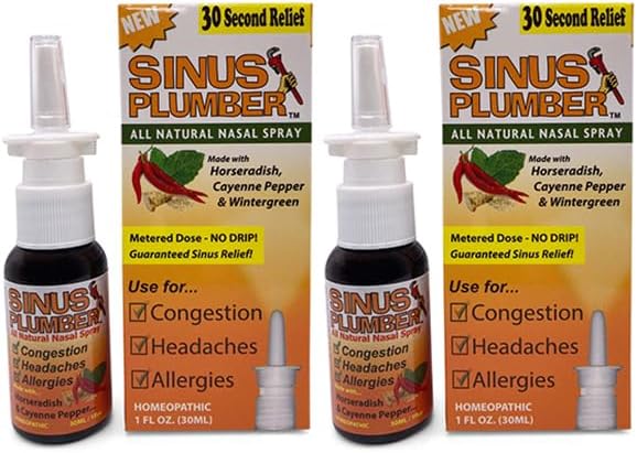 Sinus loodgieter Hot Pepper neusspray Congestie Allergie Relief - 2 Bottle Deal
