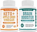 Pure Optimale Premium Keto Pillen + Apple Cider Vinegar Capsules met Moeder + Premium Brain Supplement - Nootrope Brain Booster voor Focus, Helderheid, Verbeterd Geheugen, Concentratie & Better Mood