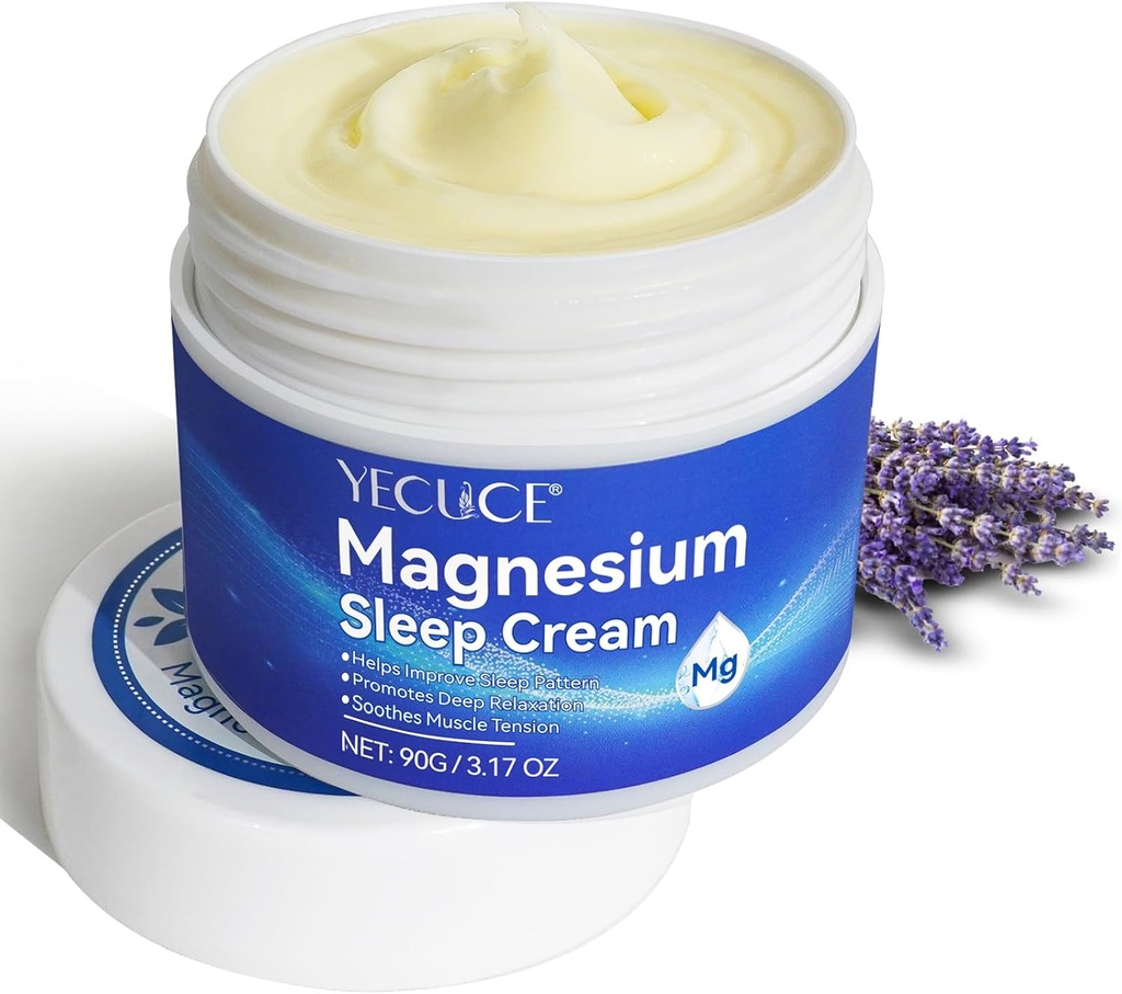Magnesium crème voor voeten, Magnesium olie voor voeten, Magnesium Lotion, Magnesium Cream 3.17 OZ, Topical Magnesium, kalmeert spierspanning, hoge concentratie Geheel Zechstein Topical Magnesium Chloride