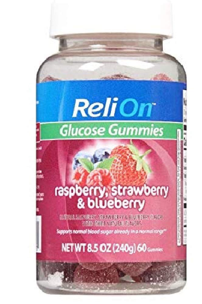 ReliOn Glucose Gummies Raspberry, Aardbei, en bosbessen - 60 Telfles