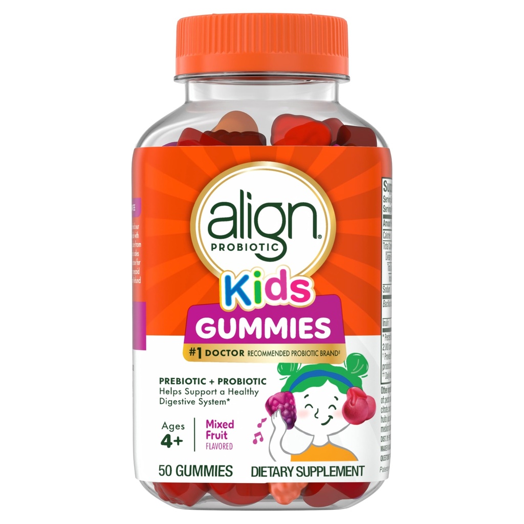 Uitlijnen Probiotic, Kids Gummies, Prebiotic + Probiotic helpt ondersteuning van een gezond spijsverteringssysteem*, #1 Doctor Aanbevolen Probiotic Brand