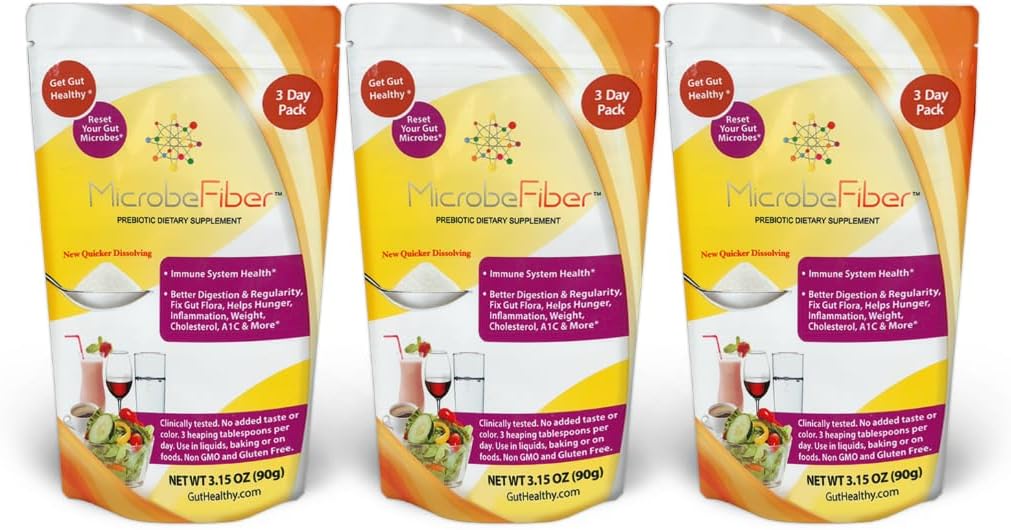 Prebiotic Soluble Fiber - Reset Gut Microbes & Get Gut Healthy - 3-Day Travel Pack