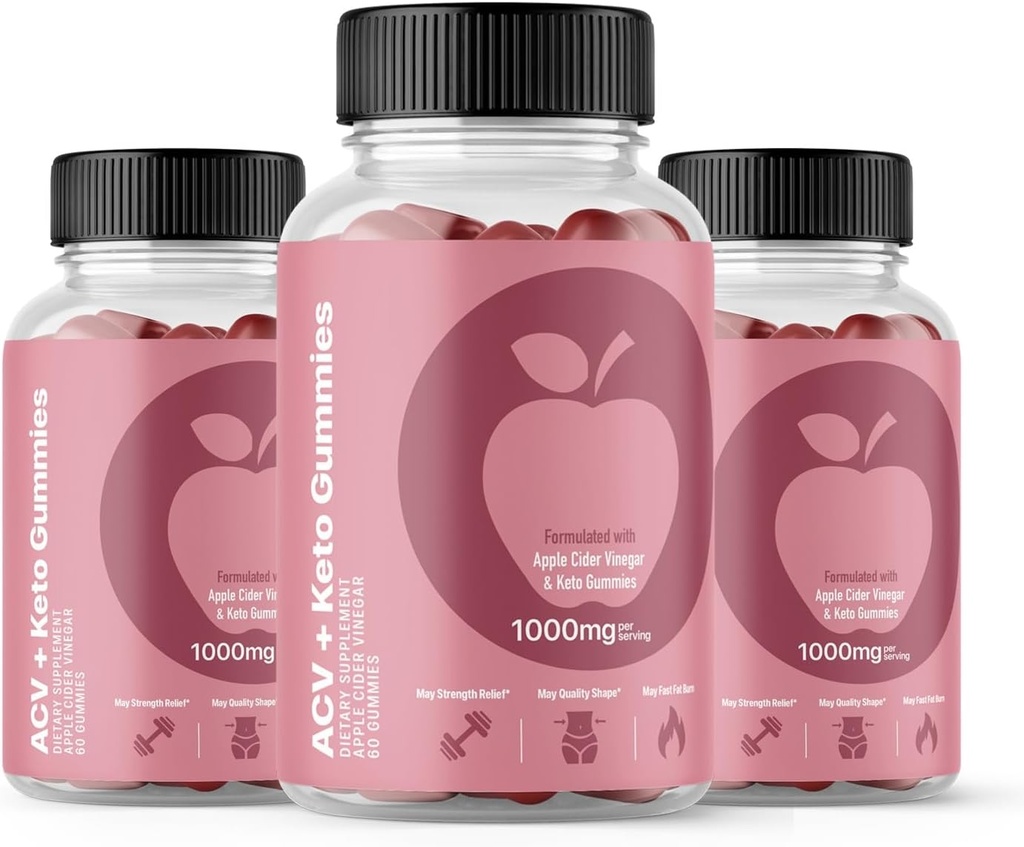 (3 Pack) Svelte ACV Gummies Advanced Formula, Svelte Gummies 1000mg, 180 Tellen