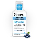 Genexa Clean Cold & Flu Relief, Dye Free, 0% Artificiële Additieven, Ernstige Overdag Geneeskunde voor Body Pain, Hoest, Koud en Griep, Hoofdpijn, Koorts, Borstcongestie, Biologische Blueberry Smaak, 6 fl oz