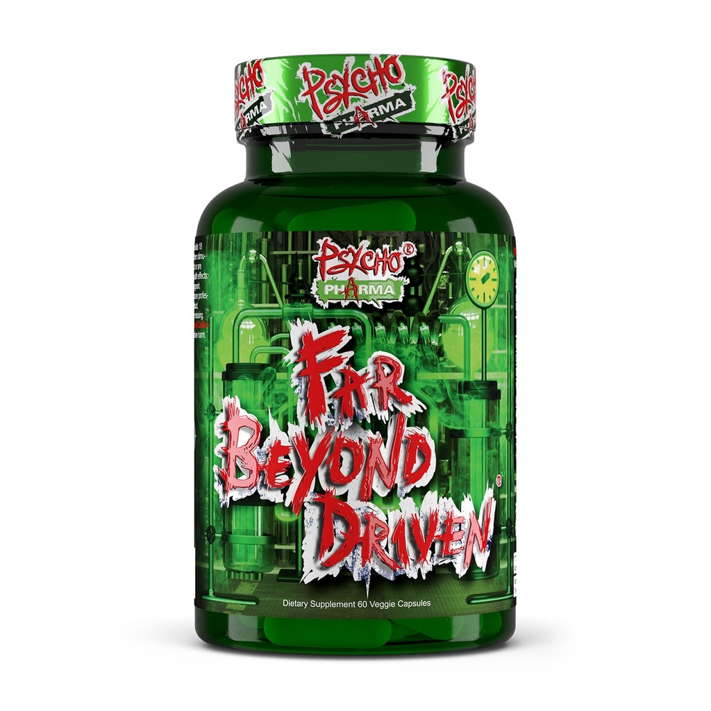 Psycho Pharma Far Beyond Driven, voor verhoogde energie om te branden met verbeterde focus, positieve stemming.
