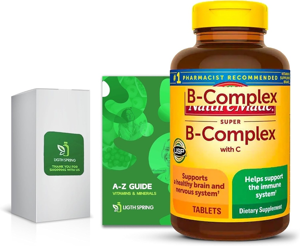 Super B-complex met C, 460 tabletten met exclusieve vitamines en mineralen A tot Z - Better Ligth&Spring Guide (2 items)