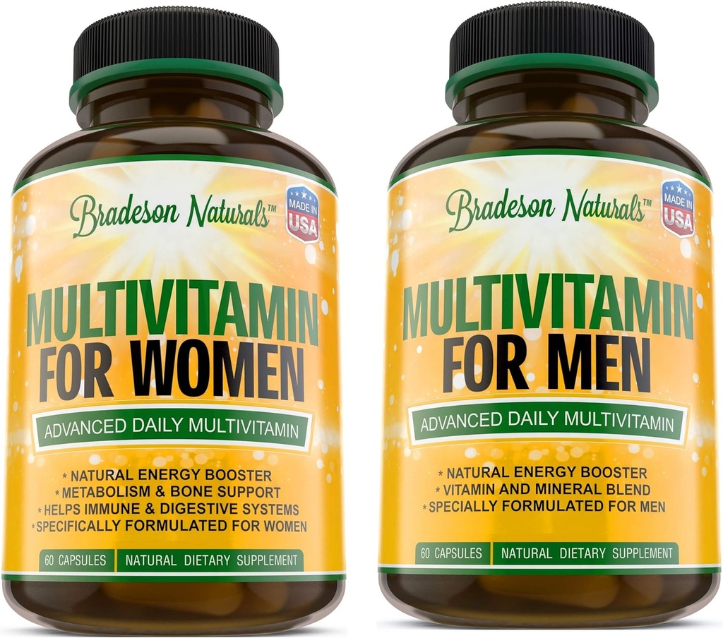 Vrouwen Multivitamine Supplement + Mannen Multivitamine Supplement. Vitaminen A C D E & Vitamine B Complex. Immuun & vrouwelijke ondersteuning. Verbetert de cardiovasculaire en prostaatgezondheid. Antioxidant en natuurlijke energisator