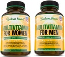 Vrouwen Multivitamine Supplement + Mannen Multivitamine Supplement. Vitaminen A C D E & Vitamine B Complex. Immuun & vrouwelijke ondersteuning. Verbetert de cardiovasculaire en prostaatgezondheid. Antioxidant en natuurlijke energisator