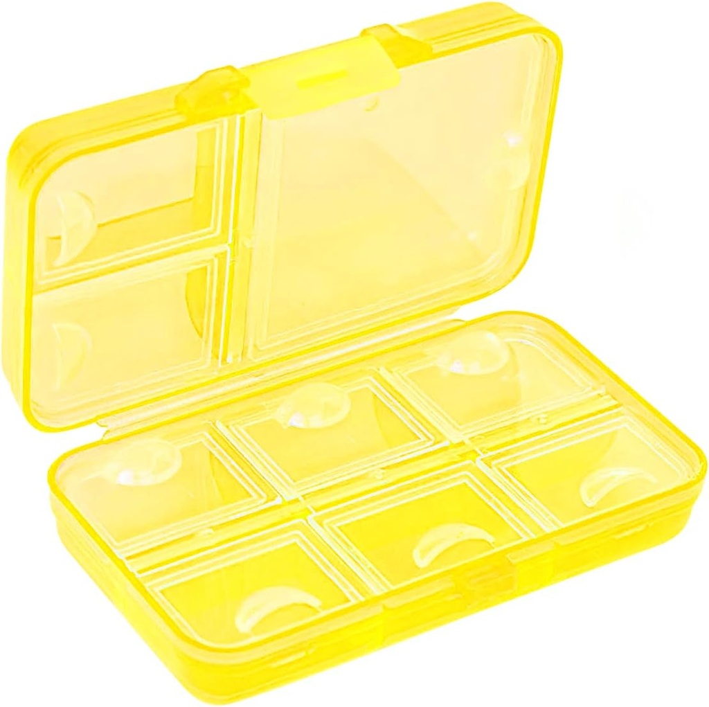 Pillen Organisator, Portable Pill Case, 9 compartimenten Vocht-Proof Travel Pill Case voor Vitaminen, Geneeskunde, Visolie, Supplementen, Pillen Dispenser (Geel)