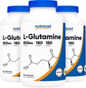 Nutricost L-Glutamine 800 mg, 180 capsules (3 flessen)