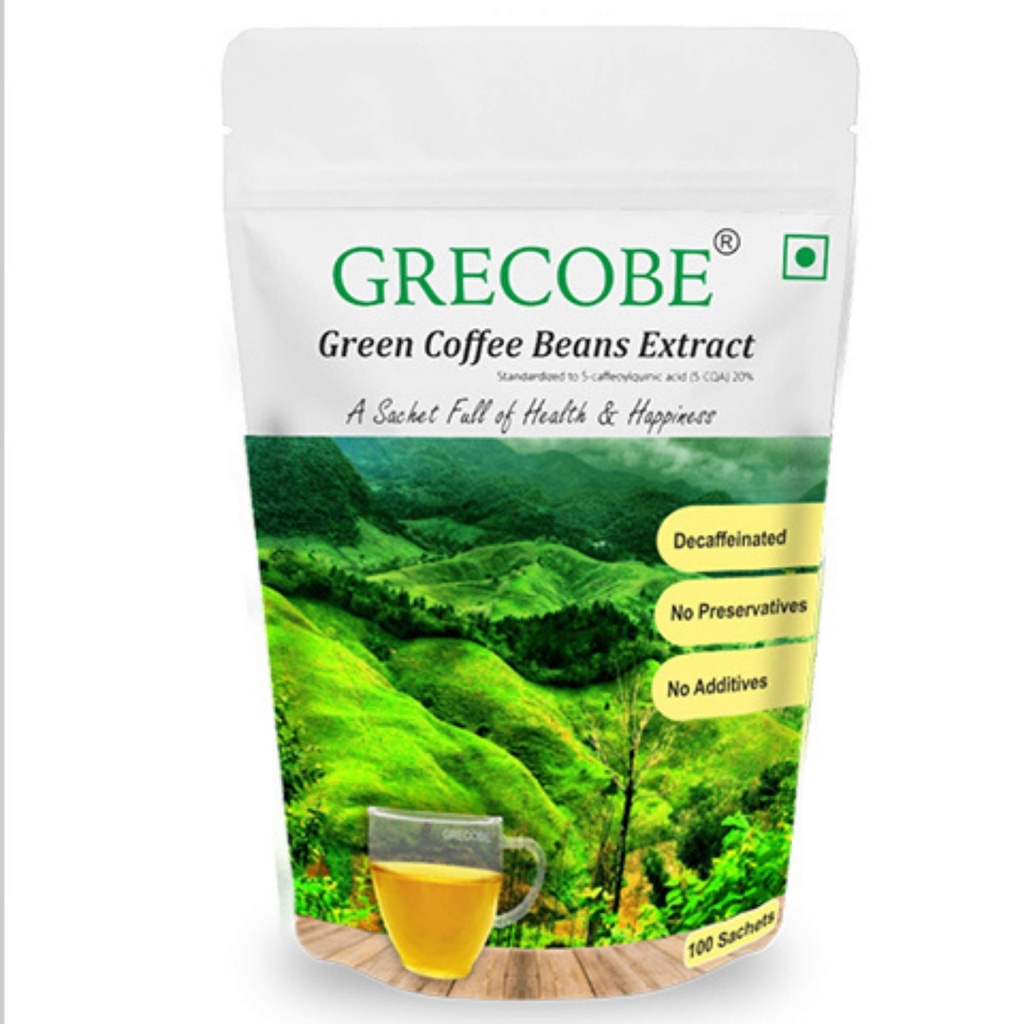 100% Pure Green Coffee Beans Extract met 50% chlorogene zuren, cafeïnevrij, antioxidant 