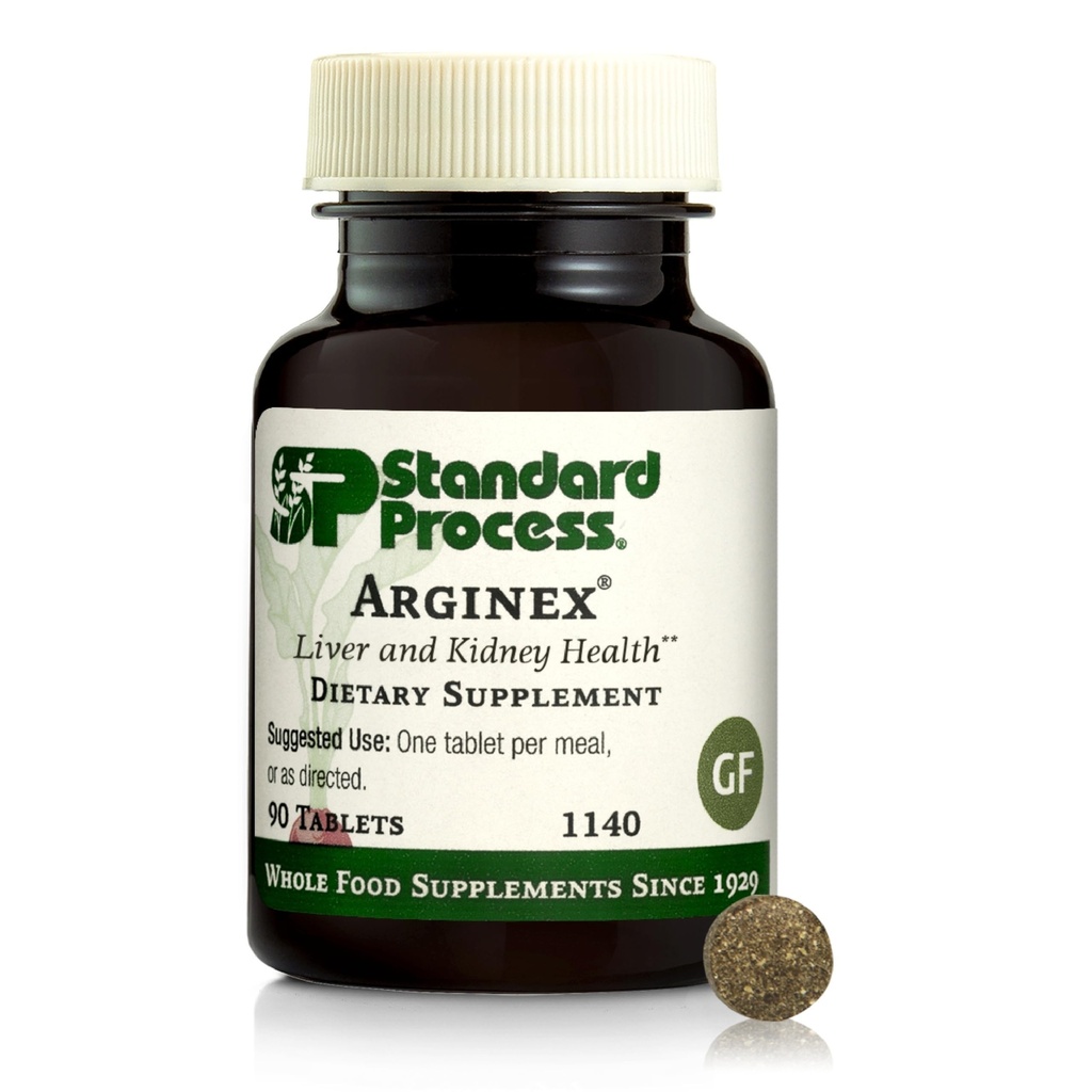 Standard Process Arginex - Lever- en niergezondheidssupplement - Bevat antioxidant vitamine A en belangrijke fytonutriënten - Glutenvrije, niet-zuivel- en niet-soja- 90 tabletten (90 porties)