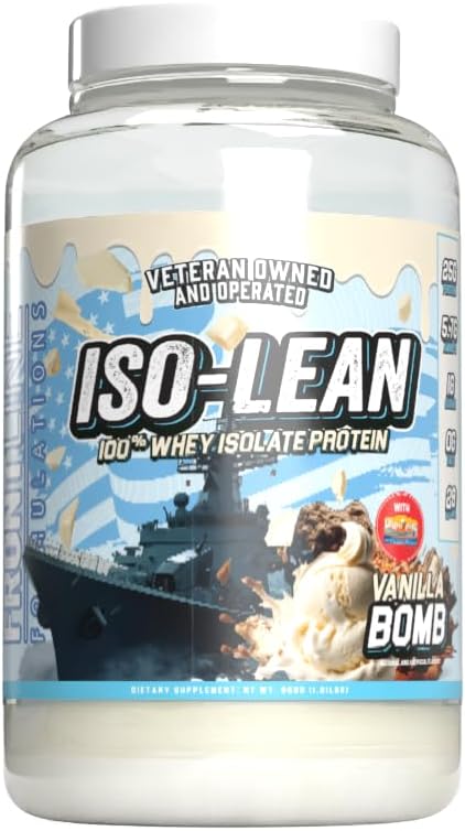 Isolean, 100% Wei Proteïne Isolaat, Snelle Absorptie, Iso Lean, Lage Suiker, Maximaliseren Herstel, 25 Gram Per Serving, Veteren Eigend en Operated (28 Servers, Vanilla Bean)