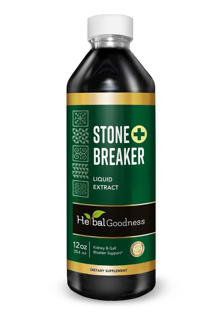 Herbal Goodness Stone Breaker - Biologische Chanca Piedra Stone Nierbreker en Oplosser met galblaas Reiniging voor nieren en galblaas Crystal Flush (12.00 Fl Oz (pakket van 1))