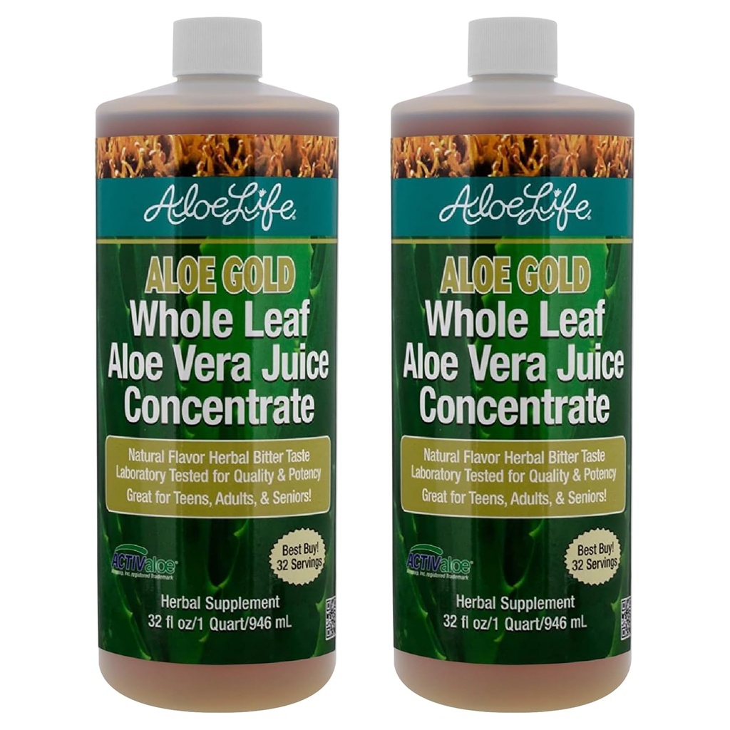 Aloe Life - Aloë Aloë Vera Juice, Biologisch, Glutenvrij (Aloe Gold, 32 oz)