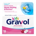 Gravol Kids Kauwtabletten voor misselijkheid, overstuur maag-en bewegingsziekte verlichting, verfvrij, kersensmaak, leeftijd 2 tot 12, 18ct