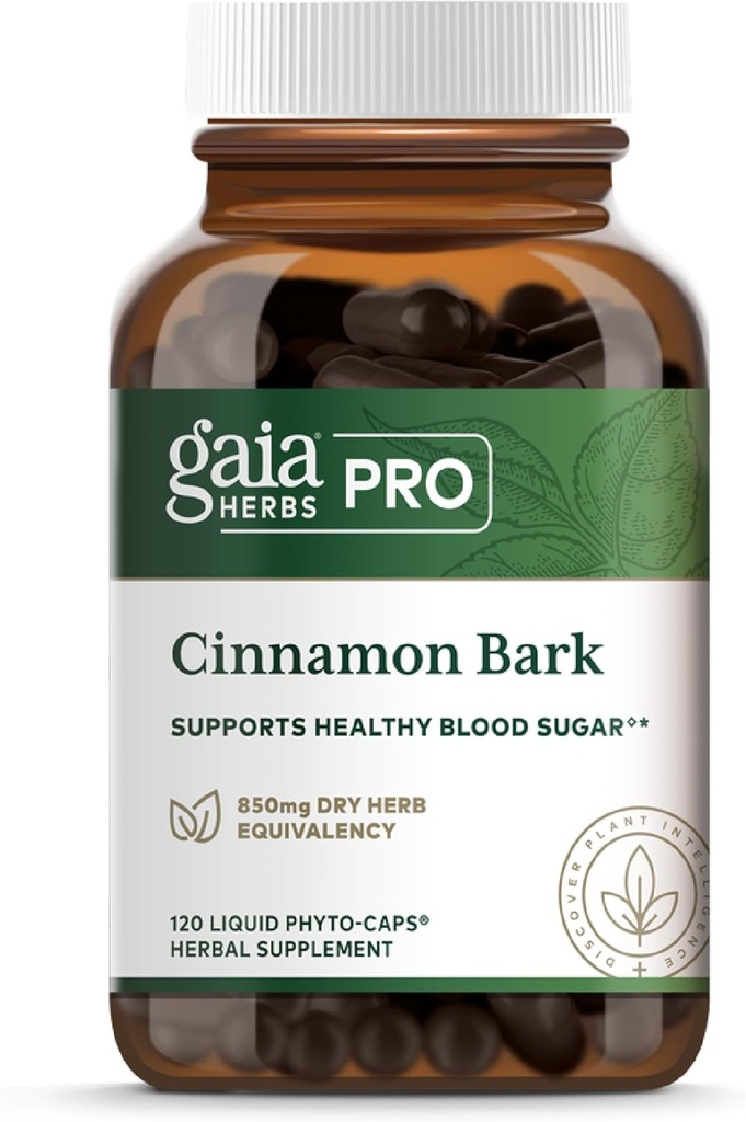 Gaia Kruiden Pro Kaneelbast - Ondersteunt een gezonde stofwisseling - Organisch, Veganistisch, Sojavrij en Glutenvrij - 120 vloeibare Phyto-Caps (120 porties)