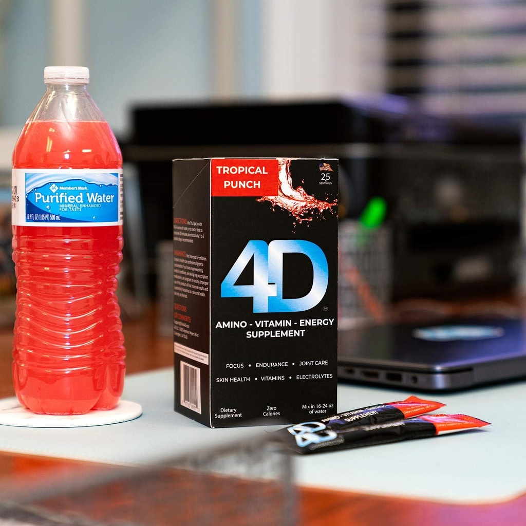 4D Clean Energy Amino-Vitamine-Energy-Supplement 25 Units In 1 Pack, 25Count ()