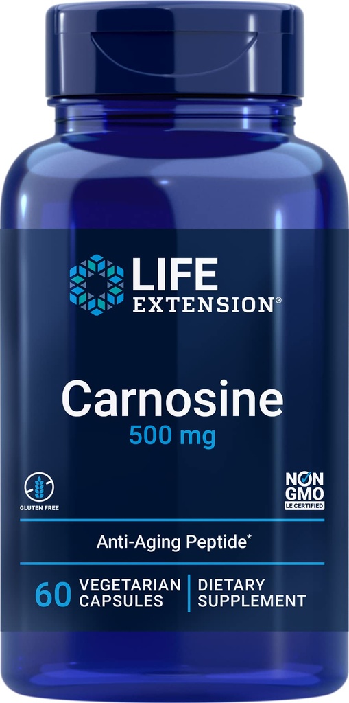 Levensverlenging Carnosine, Gezonde Veroudering, Oefening Herstel, Glutenvrije, Niet-GMO, Vegetarisch, 60 Capsules