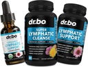 Lymfatische Drainage Supplementen Pillen & druppels - Organische Lymfatische ondersteuning Liquid Drops Reinigen Capsules met Echinacea, Gember, Dandelion, Red Root Supplement Lymph Node Detox Cleanse System Drainage