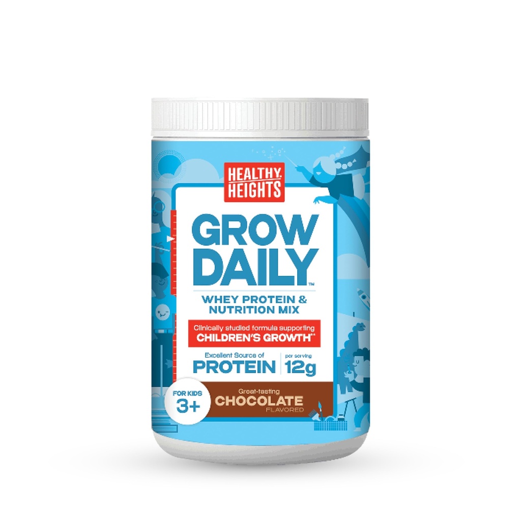 Gezonde hoogtes Grow Daily Kids Proteine Drink Mix (Chocolaat) - High Proteine Shake voor kinderen 3+