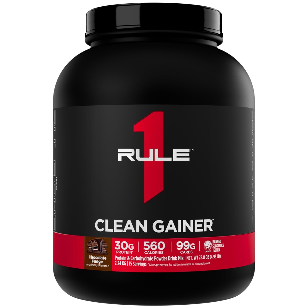 Regel 1 Clean Gainer - High-Protein Lean Gain Formula met 560 Calorieën, 30 g vol-Spectrum Proteïne, meer dan 90 g Carbs, onder 6 g vet (15 porties, chocolade Fudge)