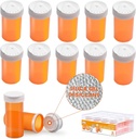 Pillenfles met droogmiddeldop, medicijnfles, pillenflessen Leeg met capsules, lege pillenflessen (6 Dram, 12 Pack)