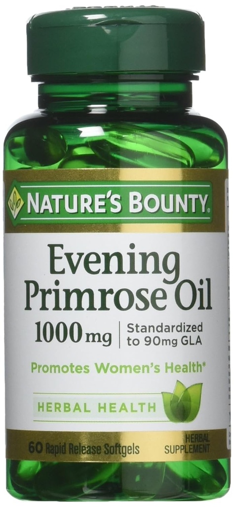 Nature's Bounty Evening Primrose Oil, 1000mg, 180 Softgels (3 X 60 Telflessen)