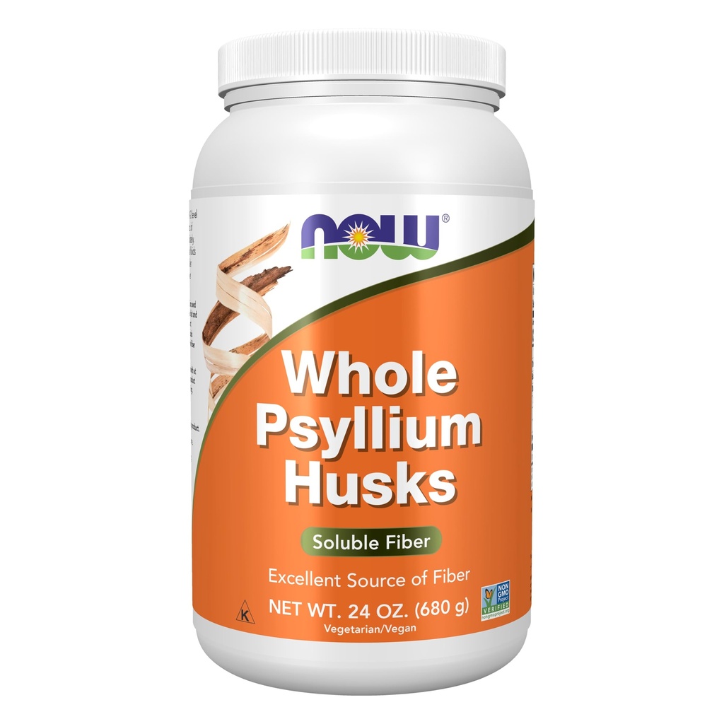 NOW Foods Supplements, Whole Psyllium Husks, Non-GMO Project geverifieerd, Oplosbare vezel, 24-Ounce