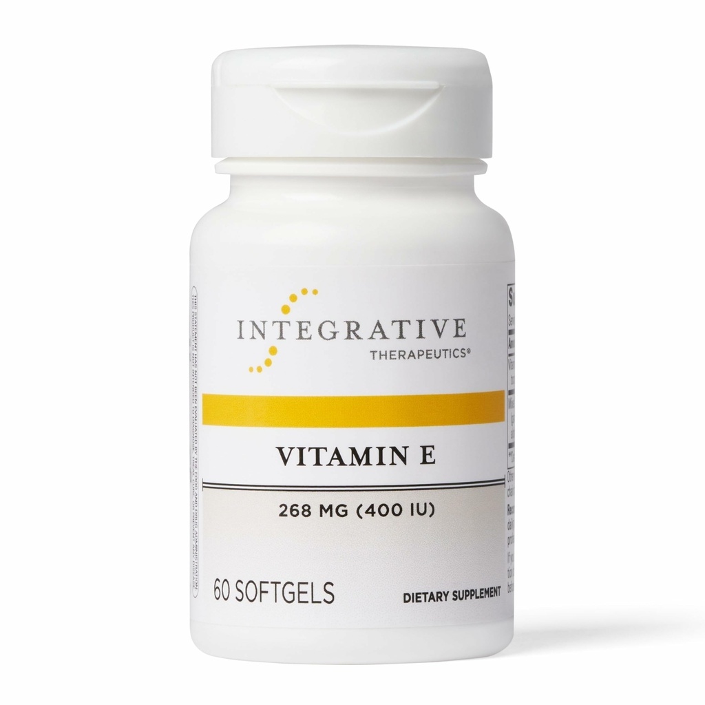 Integrative Therapeutics Vitamin E - Antioxidant Supplement for Cardiovascular Health Support* - Heart Support* - Dairy-Free & Gluten-Free - 60 Vitamin Softgels (60 Servings)