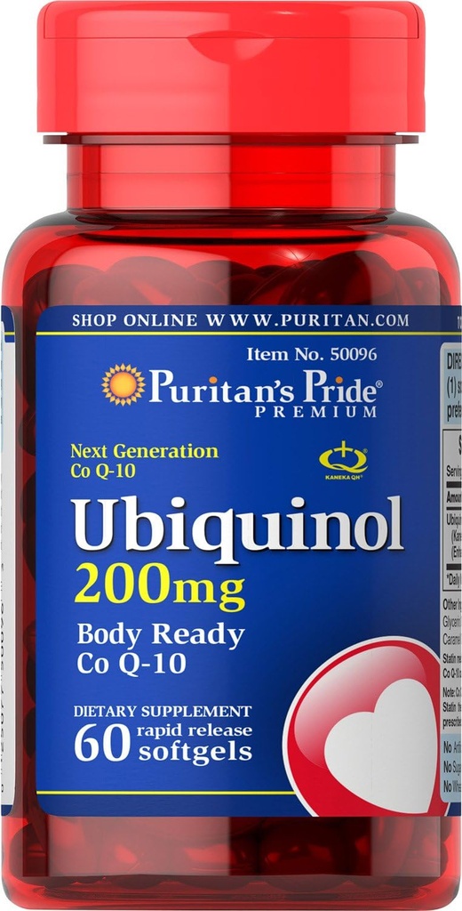 Puritan's Pride Ubichinol 200 mg Softgels, 60 Tellen