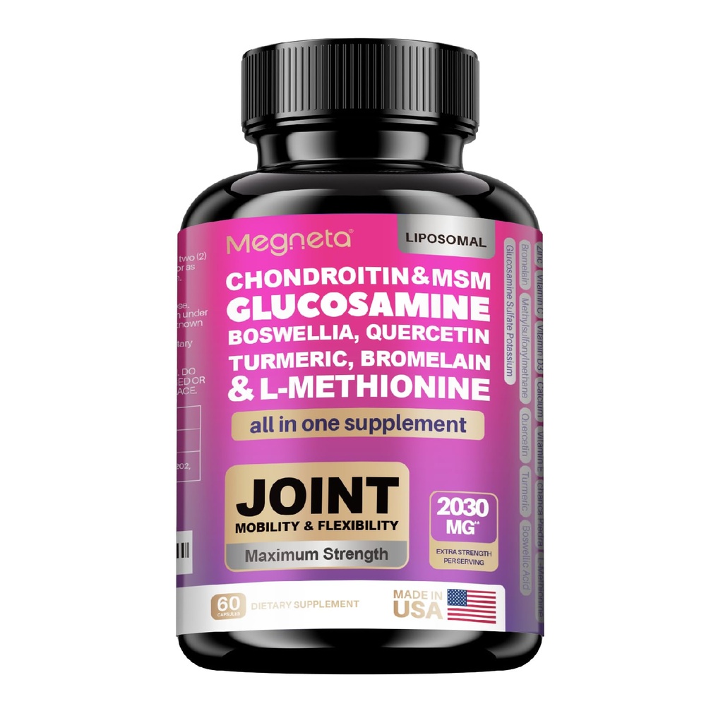 19-in-1 Joint Support Capsules Glucosamine Chondroitin Kurkuma Msm Boswellia - Joint Support Supplement voor botten, rug, knieën, handen Joint Health
