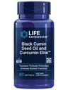 Life Extension Black Cumin Seed Oil and Curcumin Elite, Black Cumin, Turmeric Extract, Immune Health Support, hoge biologische beschikbaarheid, Whole-Body Health, Glutenvrij, Non-GMO, 60 softgels