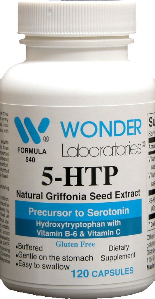 5 Htp, Natuurlijke Griffonia Seed Extract Precursor tot Serotonine - 120 Capsules #5402