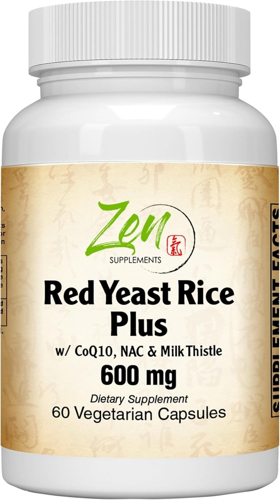 Zen Supplementen - Rode Gist Rijst W/CoQ10 Supplement 60-Vegcaps