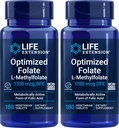 Levensverlenging Geoptimaliseerd Folaat (L-methylfolaat) 1700 mcg DFE, 180 Veg tabletten (verpakking van 2)