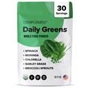 Complement Daily Greens Powder, Super Greens Powder Superfoods- Wholefoods, Organic Chlorella Powder, Barley Grass Juice Powder, Broccoli Spruitjes- Immune Support, Brain Health, Metal Detox- 30 porties