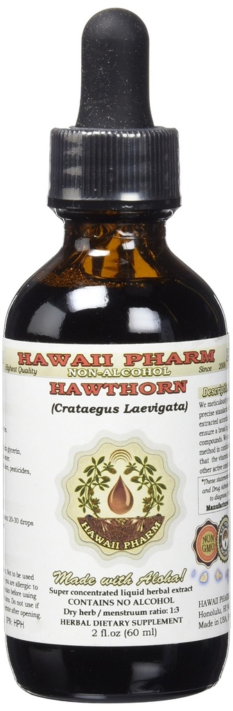 Hawthorn Alcoholvrij Liquid Extract, Biologische Hawthorn (Crataegus Laevigata) Gedroogde Berry Glycerite 2 oz