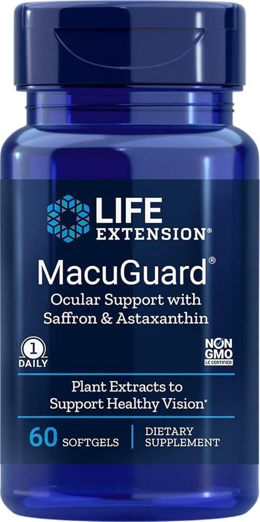 Life Extension Macuguard Ocular Support Plus Astaxanthine, 60 softgels