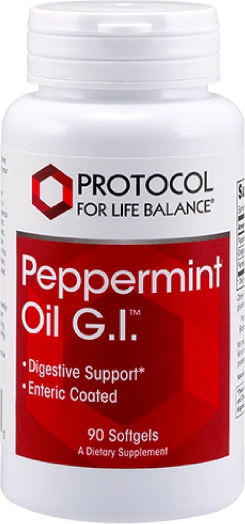 Protocol Pepermunt G.I. - voor Digestieve Gezondheidsondersteuning* - met pepermunt, gemberolie en venkelolie - Enteric-Coated - Dairy Free & Halal - 90 Softgels