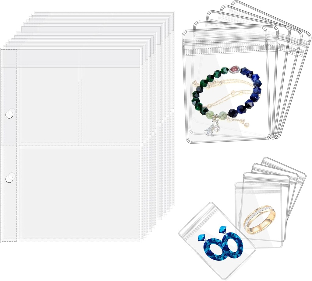 Reis sieraden Organisator geval Transparante sieraden opslag boek Binder Bag voor oorbellen, ringen, ketting, armband,binnenpagina's en zakken