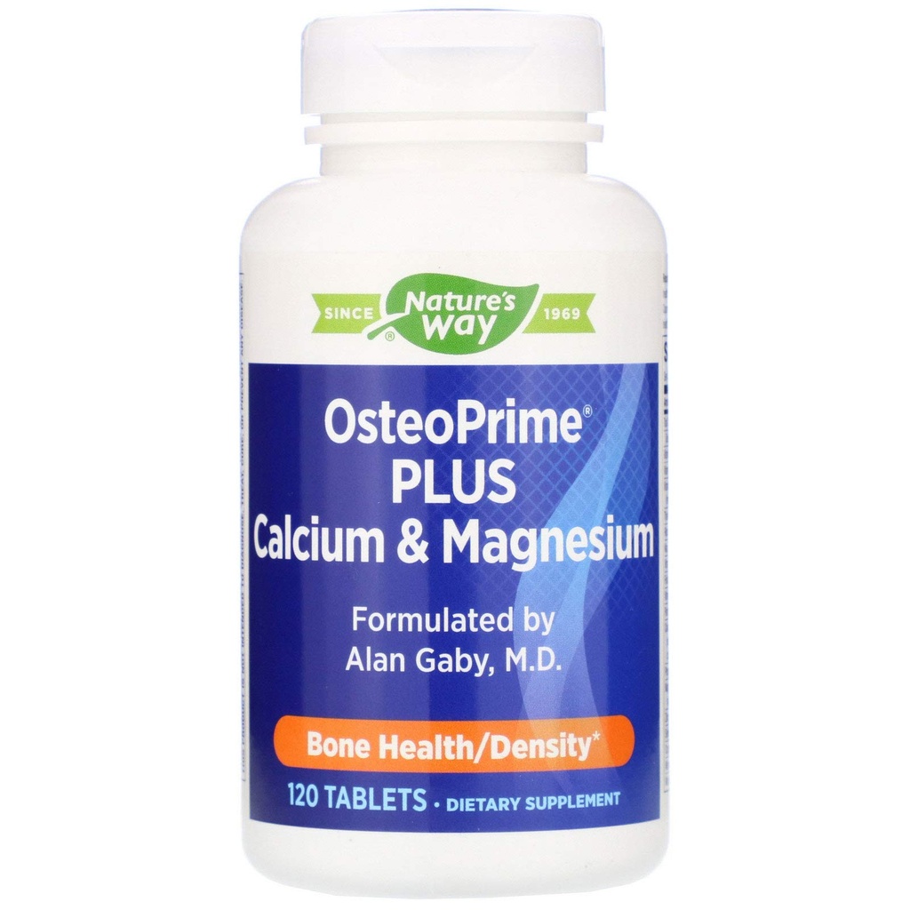 Nature's Way OsteoPrime PLUS Calcium & Magnesium, ondersteunt botgezondheid en spierfunctie*, met vitamine D3 & K2, vegetarisch, 120 tabletten