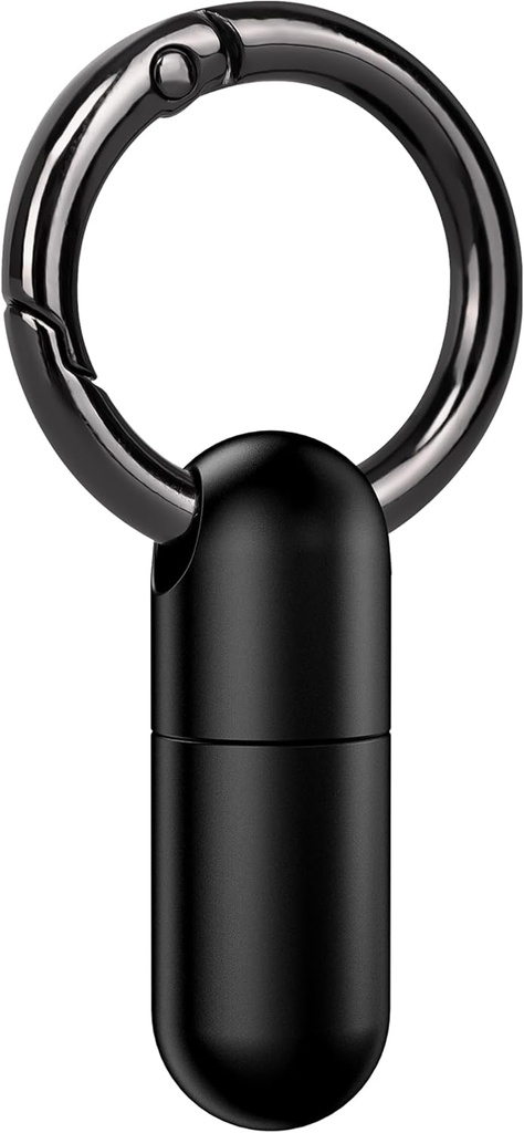 Micro Keychain pil houder Titanium waterdichte Mini pil Container voor Nood Geneeskunde, reistas zak (zwart)
