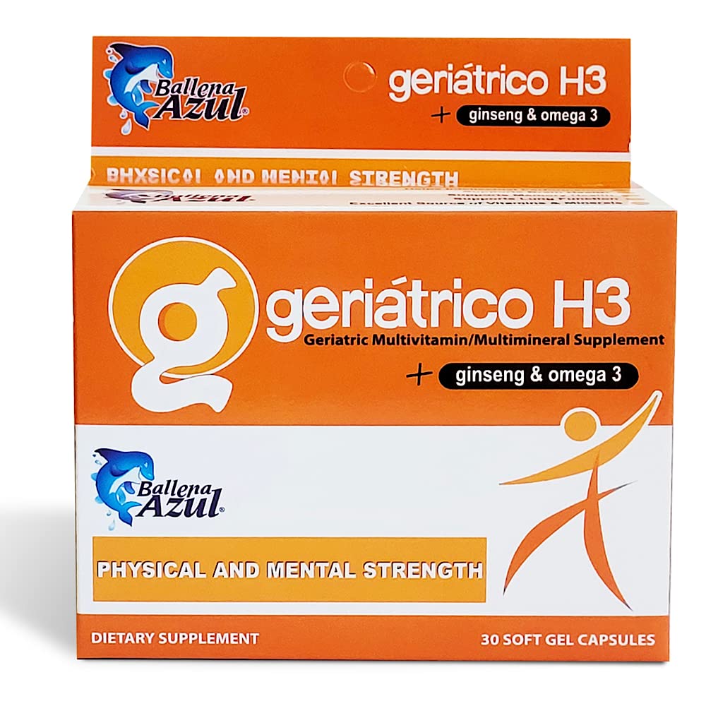 Ballena Azul Dieetsupplementen, Geriatrische Multivitaminen, Ginseng en Omega 3