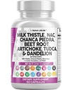 Schone Nutraceuticals Melkdistel NAC Chanca Piedra Beetwortel Artichoke Astragalus Paardenbloem Wortel - Lever Reiniging Detox & Repair Supplement Plus TUCCA Choline & Ginger - 1Pack