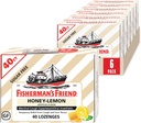 Fisherman's Friend Cough Drops, Cough Suppressant and Sore Throat Lozenges, Sugar Free Honey-Citroen, 5.52mg Menthol, 240 Drops (6 Packs of 40)