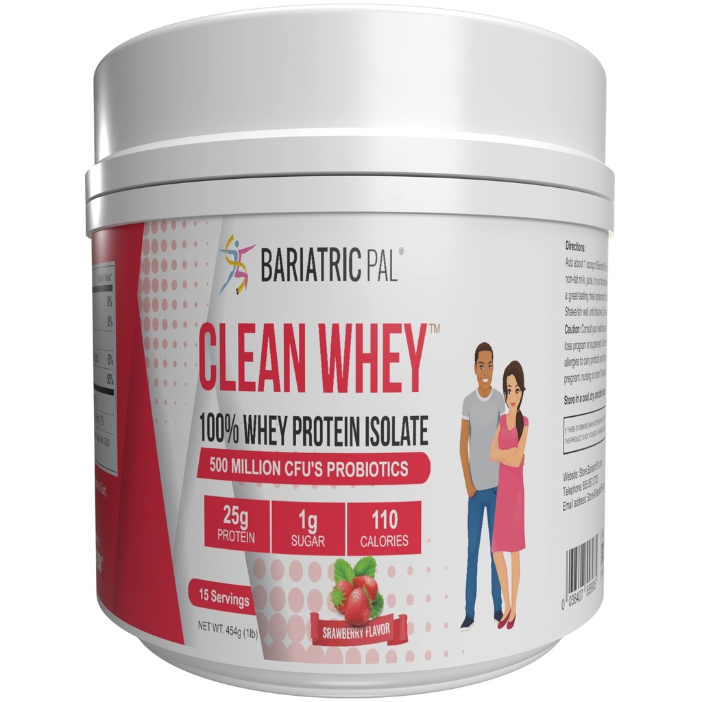 BariatricPal Clean Wei Proteïne (25g) met Probiotica - Aardbei (15 porties)
